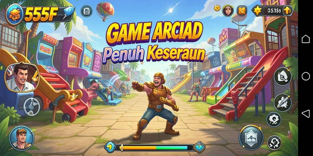 Tampilan gameplay menarik dari 555F yang penuh warna.