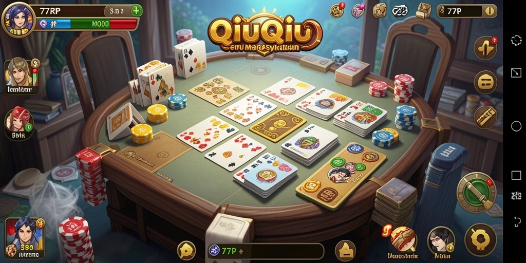 Tampilan gameplay menarik dari 77RP saat bermain QiuQiu.