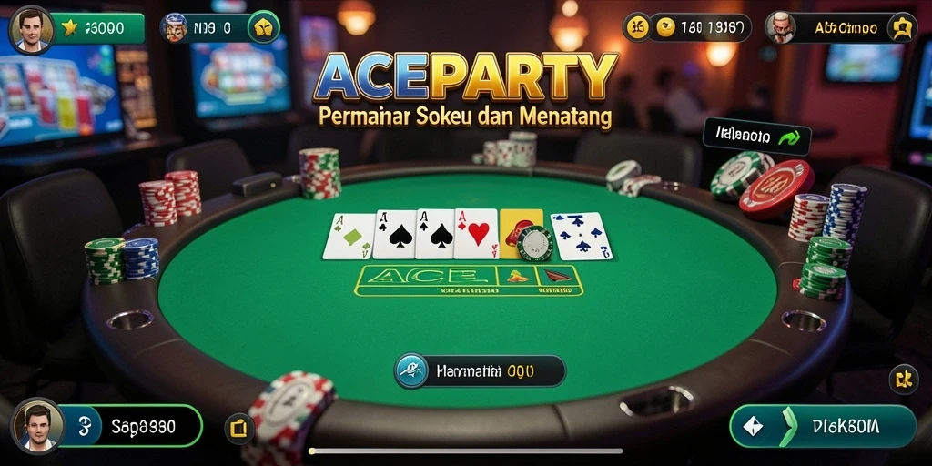 Tampilan gameplay poker yang mengasyikkan dan penuh strategi.