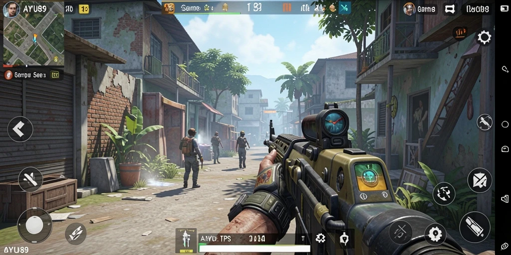 Screenshot AYU89 yang menunjukkan aksi gameplay TPS yang menegangkan.