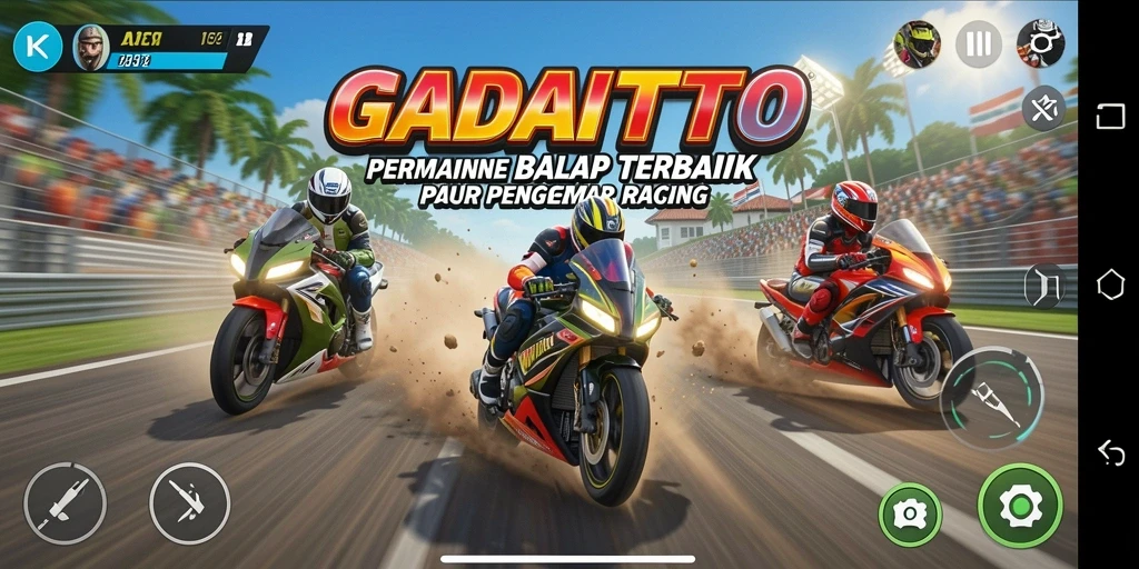 Screenshot GADAITOTO menunjukkan aksi balap yang mendebarkan dan menantang.