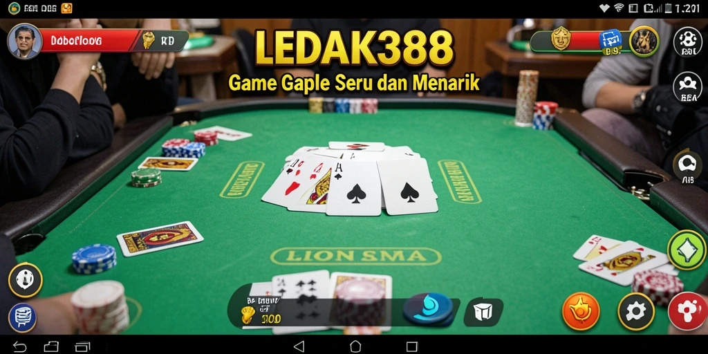 Gameplay seru Gaple di LEDAK388 dengan teman-teman.