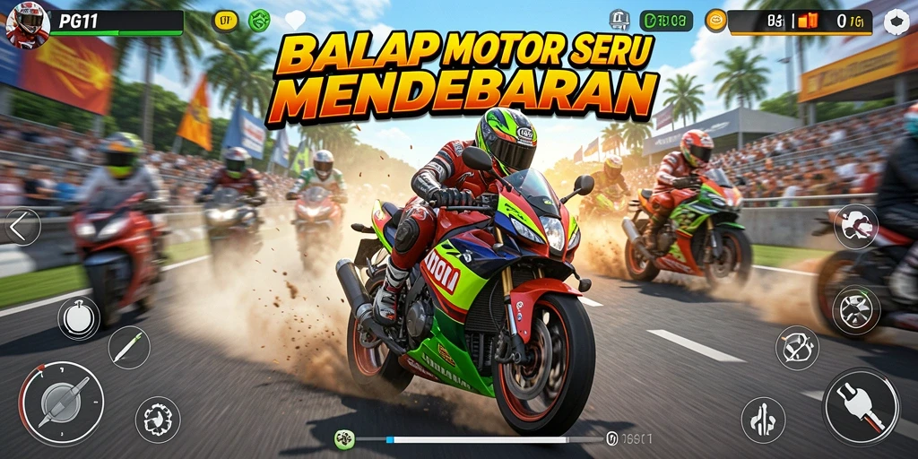 Gameplay seru balap motor di PG11 yang penuh adrenalin.