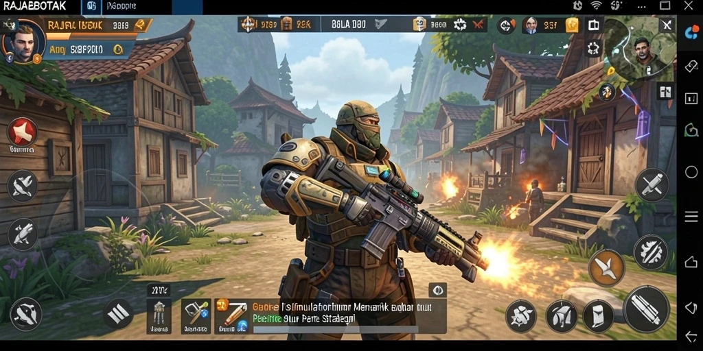 Tampilan gameplay menarik dari RAJABOTAK yang menunjukkan aksi dan strategi.