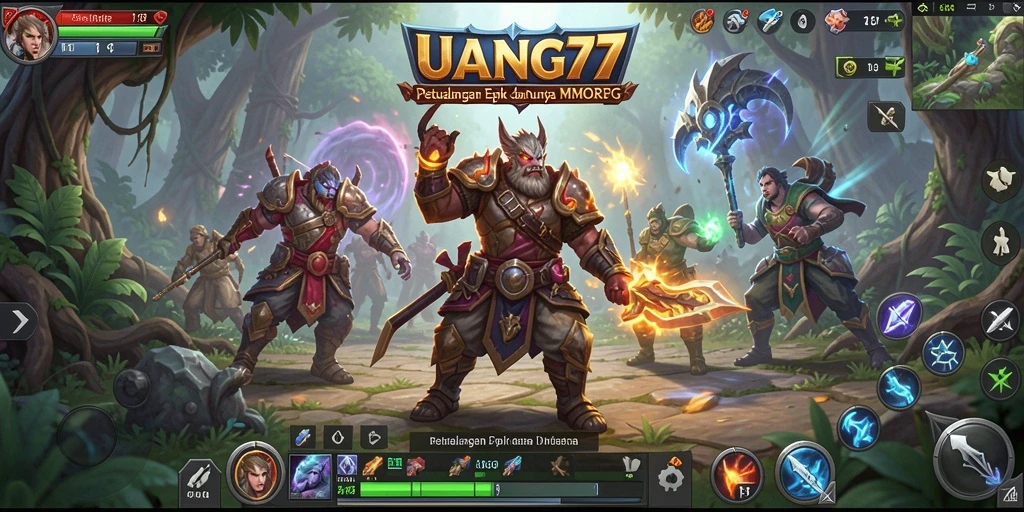 Tampilan gameplay seru UANG77 di dunia MMORPG.