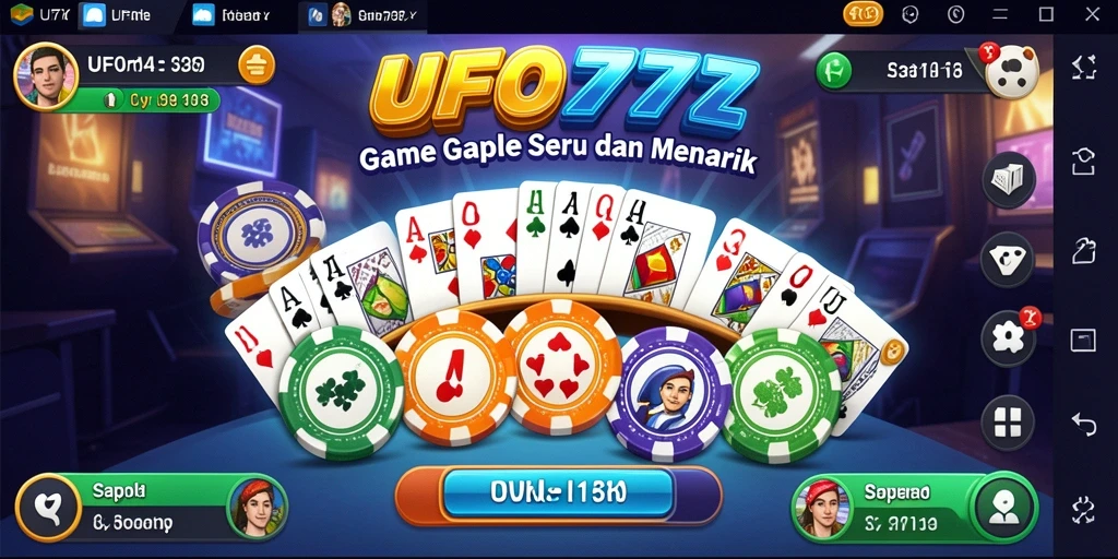 Screenshot gameplay UFO777 menampilkan suasana seru saat bermain Gaple.