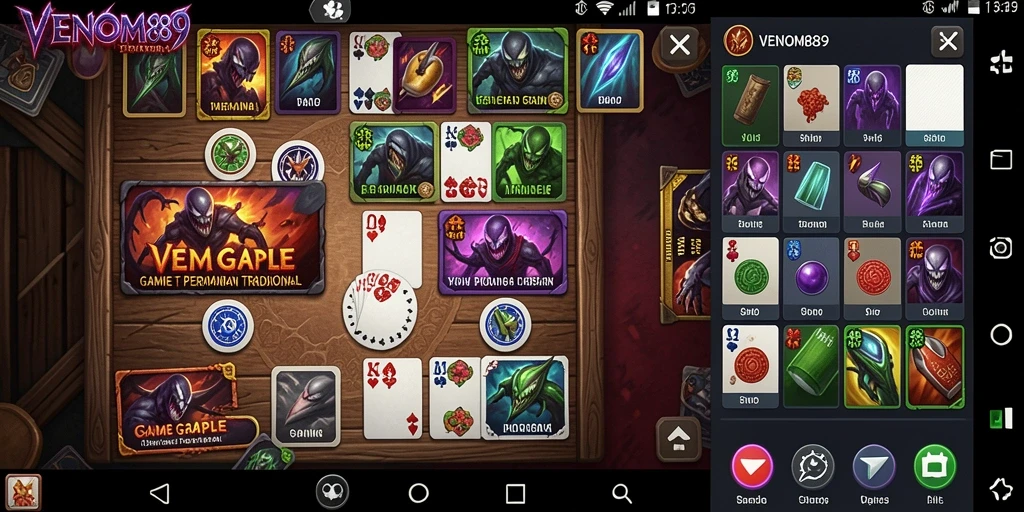 Tampilan seru gameplay Gaple di VENOM889 yang penuh strategi.