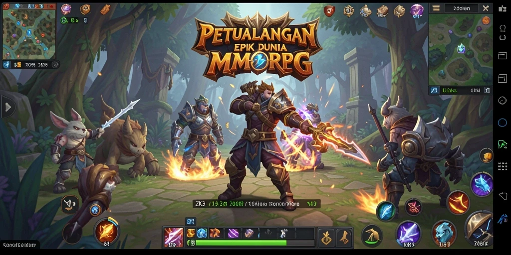 Tampilan gameplay ZK3 yang epik dalam dunia MMORPG.